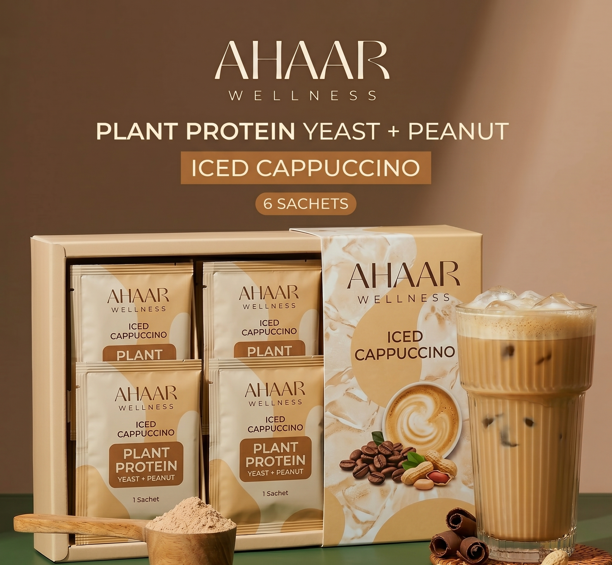 PLANT PROTEIN YEAST + PEANUT ICED CAPPUCCINO